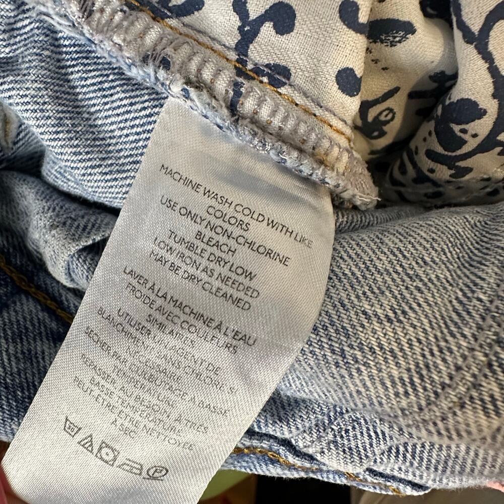 We The Free Jeans 31 Light Blue Curvy High Rise Button Fly Raw Hem Boho‎ Retro - Picture 10 of 12